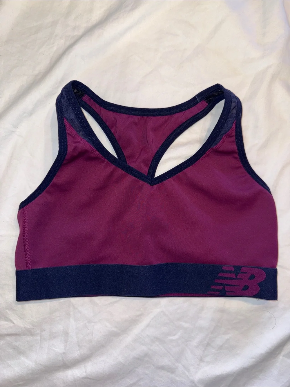 New Balance Plum Navy Racerback Sports Bra yoga gym pullover no pads
